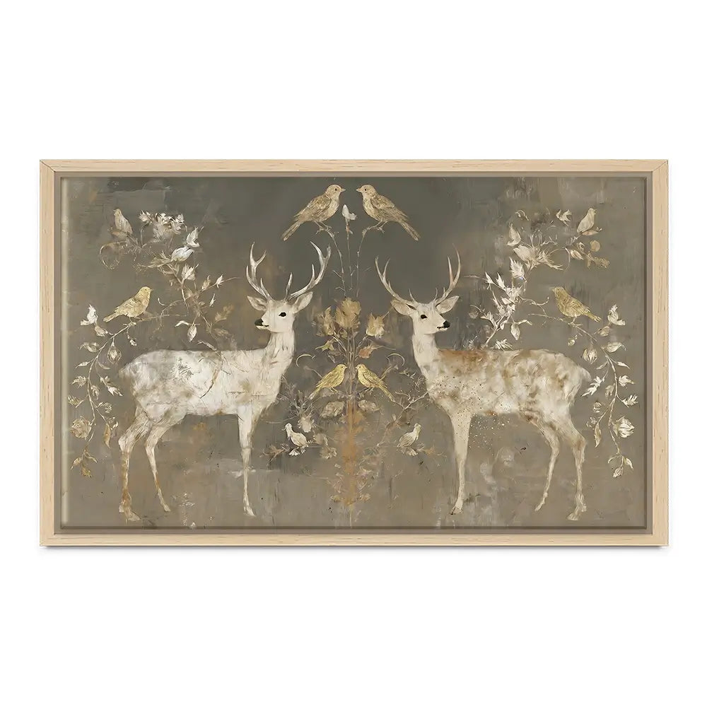 Mirrored Fawn Pair Canvas Print Mirrored Fawn Pair Canvas Print wall art product Chromatic Storm Studio