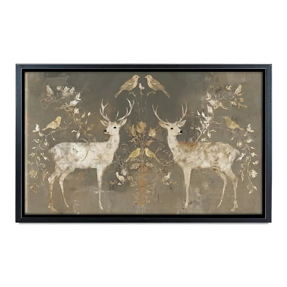 Mirrored Fawn Pair Canvas Print Mirrored Fawn Pair Canvas Print wall art product Chromatic Storm Studio