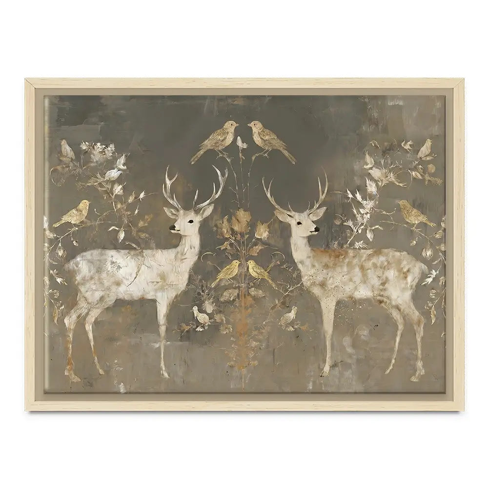 Mirrored Fawn Pair Canvas Print Mirrored Fawn Pair Canvas Print wall art product Chromatic Storm Studio