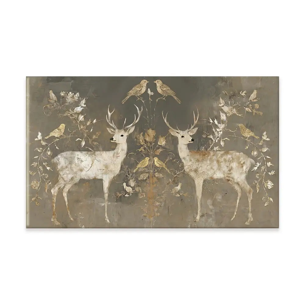 Mirrored Fawn Pair Canvas Print Mirrored Fawn Pair Canvas Print wall art product Chromatic Storm Studio