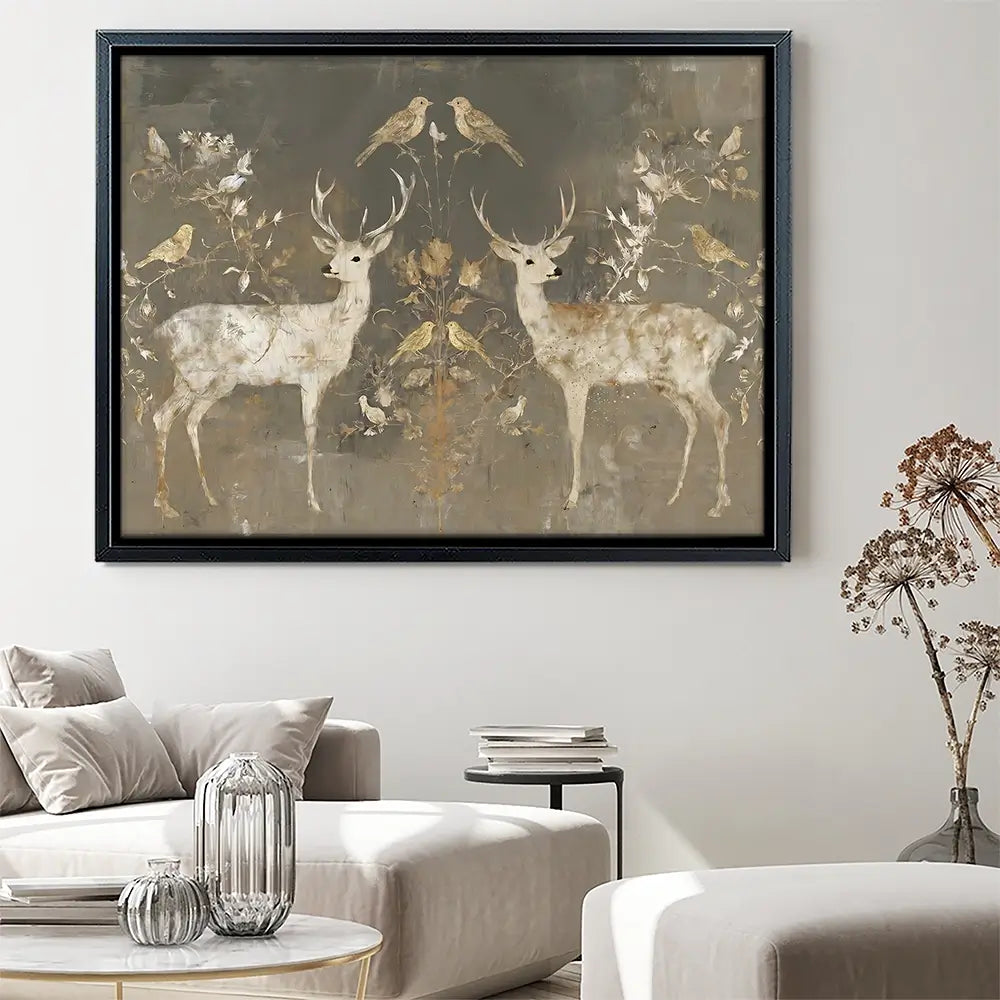 Mirrored Fawn Pair Canvas Print Mirrored Fawn Pair Canvas Print wall art product Chromatic Storm Studio