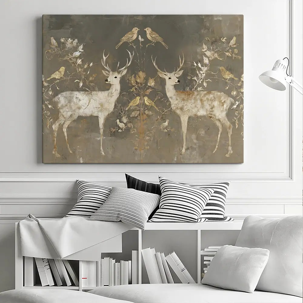 Mirrored Fawn Pair Canvas Print Mirrored Fawn Pair Canvas Print wall art product Chromatic Storm Studio