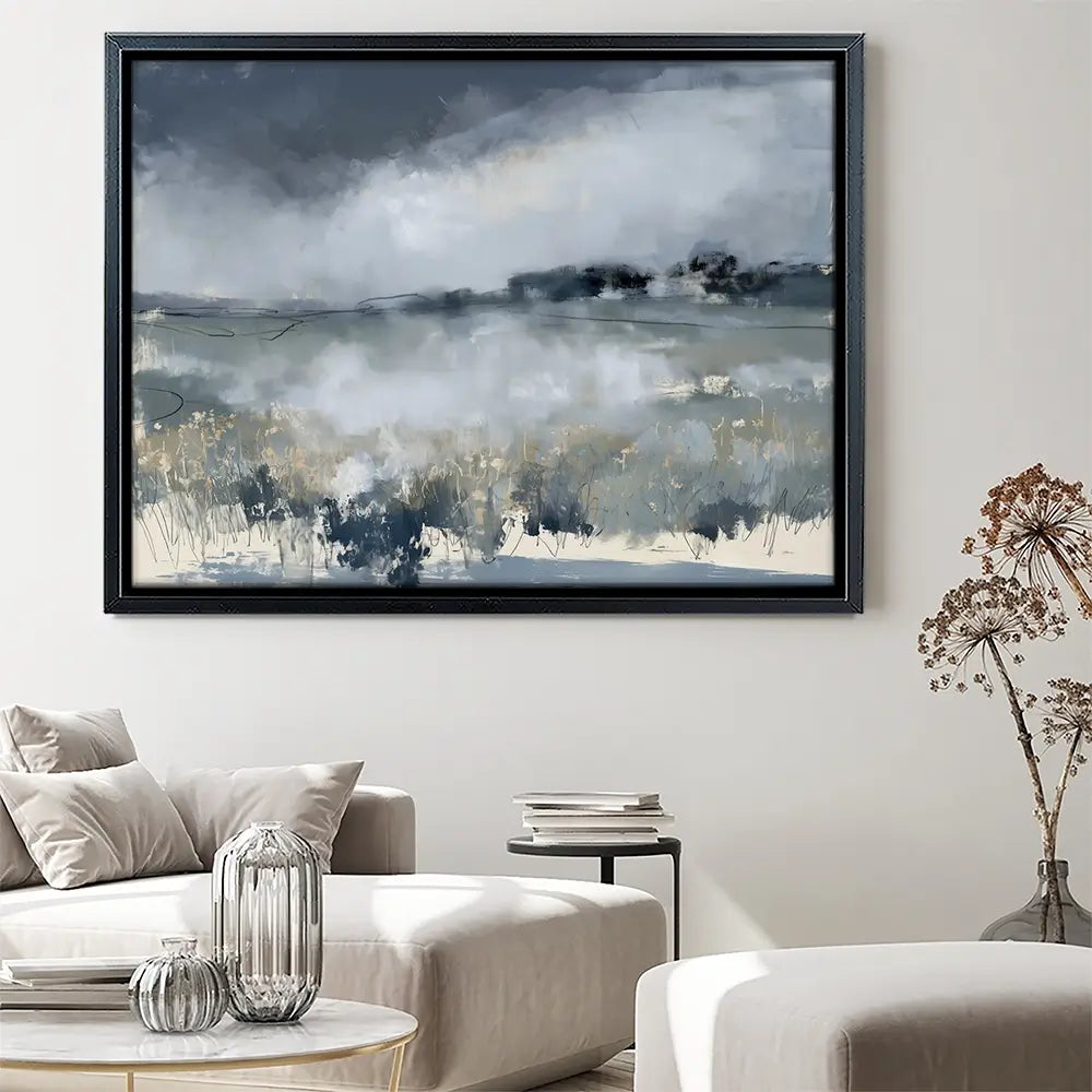 Misted Field At Dusk Canvas Print Misted Field At Dusk Canvas Print wall art product Chromatic Storm Studio