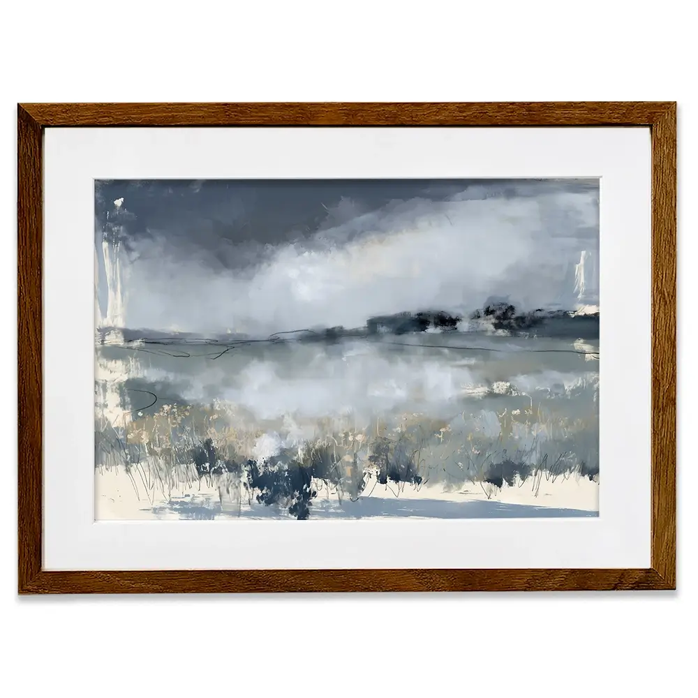 Misted Field At Dusk Framed Art Print Misted Field At Dusk Framed Art Print wall art product Chromatic Storm Studio
