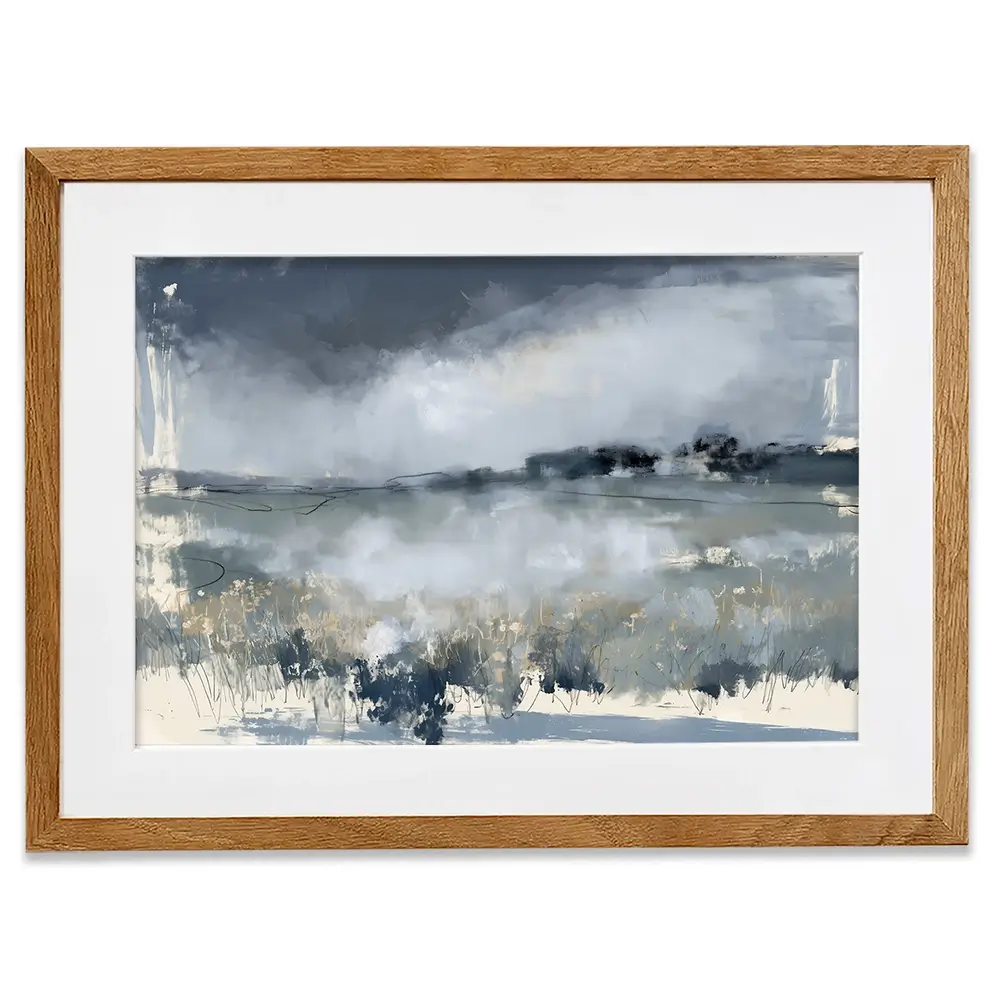Misted Field At Dusk Framed Art Print Misted Field At Dusk Framed Art Print wall art product Chromatic Storm Studio