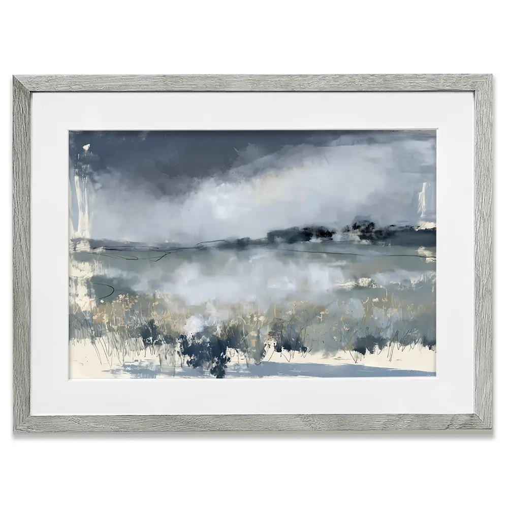 Misted Field At Dusk Framed Art Print Misted Field At Dusk Framed Art Print wall art product Chromatic Storm Studio