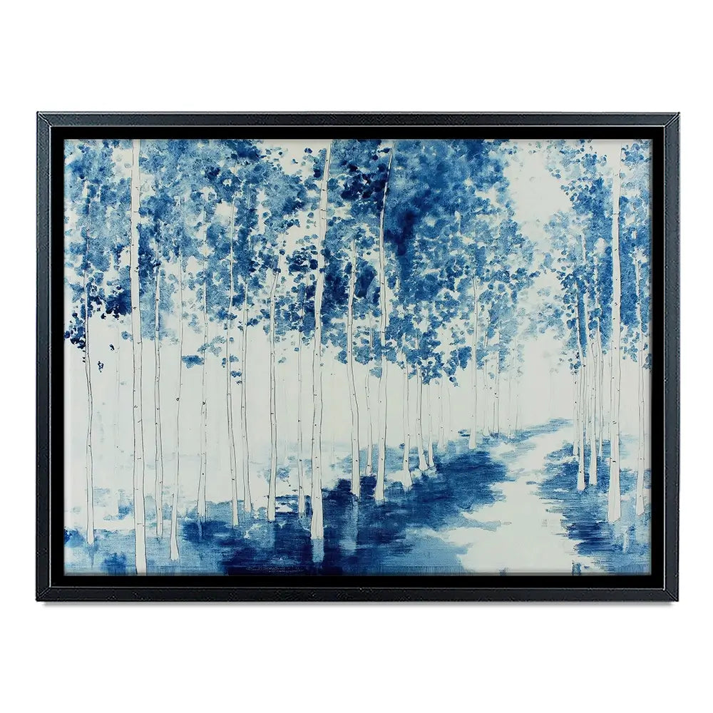 Misty Birch Forest Path Canvas Print Misty Birch Forest Path Canvas Print wall art product Chromatic Storm Studio