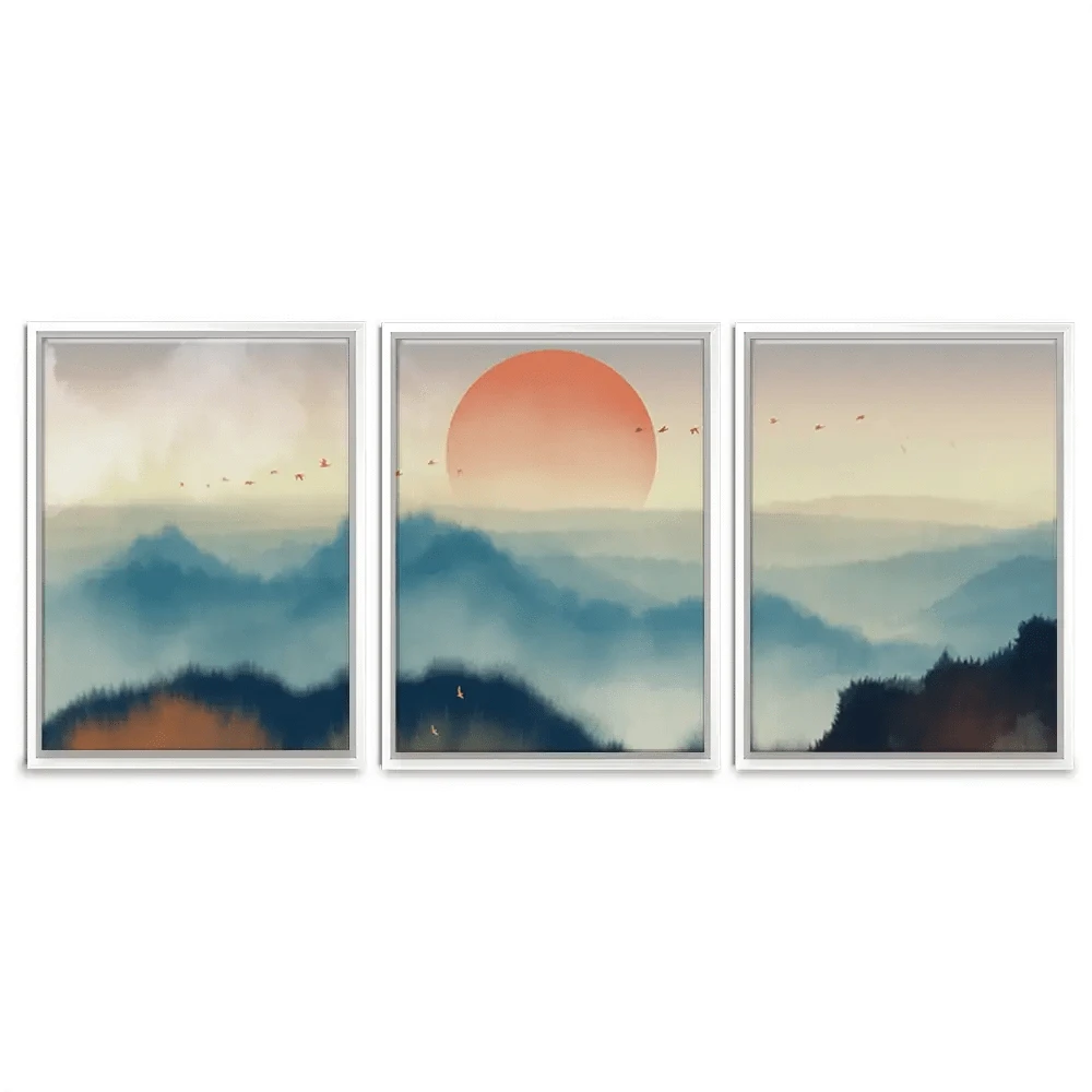 Misty Birds Trio Canvas Print Misty Birds Trio Canvas Print wall art product Greatart / Shutterstock