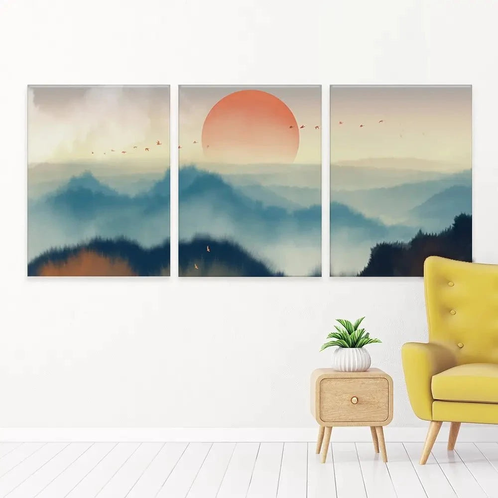 Misty Birds Trio Canvas Print Misty Birds Trio Canvas Print wall art product Greatart / Shutterstock