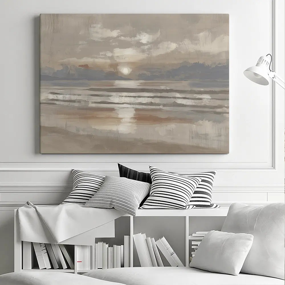 Misty Sunrise Drift Canvas Print Misty Sunrise Drift Canvas Print wall art product Chromatic Storm Studio