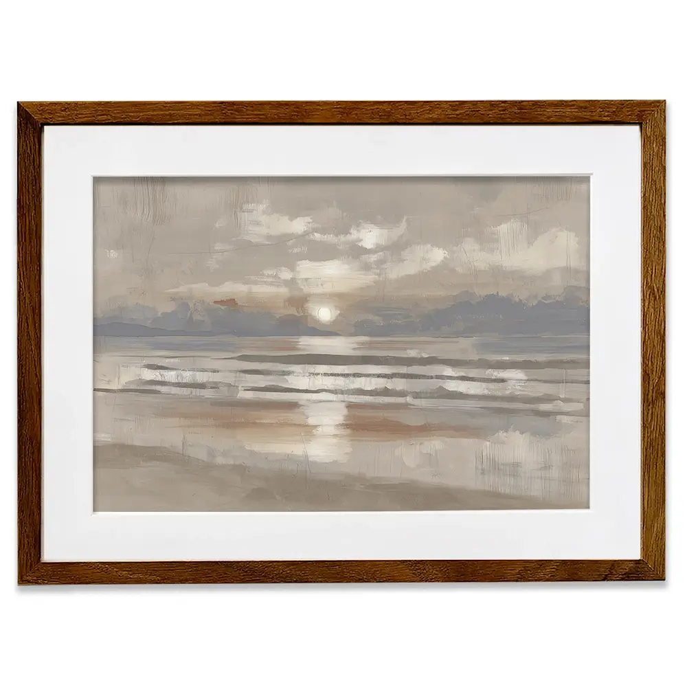Misty Sunrise Drift Framed Art Print Misty Sunrise Drift Framed Art Print wall art product Chromatic Storm Studio