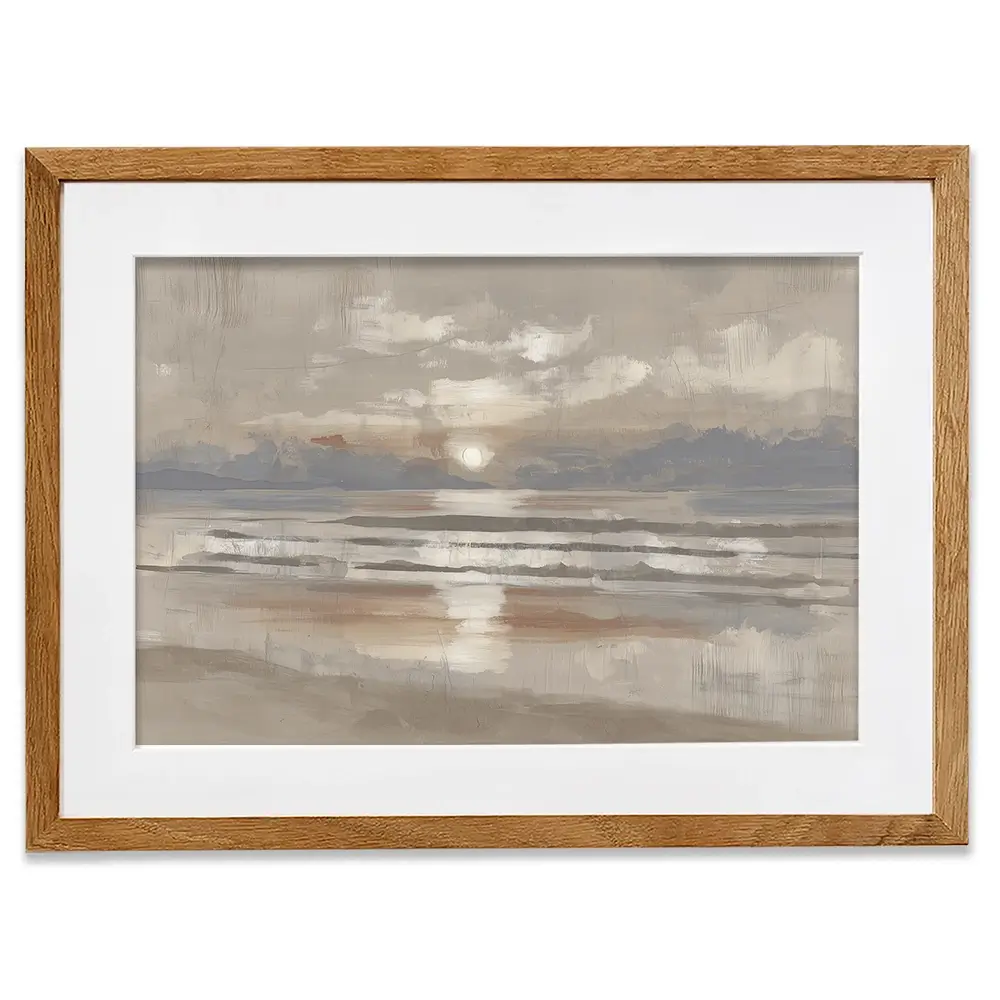 Misty Sunrise Drift Framed Art Print Misty Sunrise Drift Framed Art Print wall art product Chromatic Storm Studio