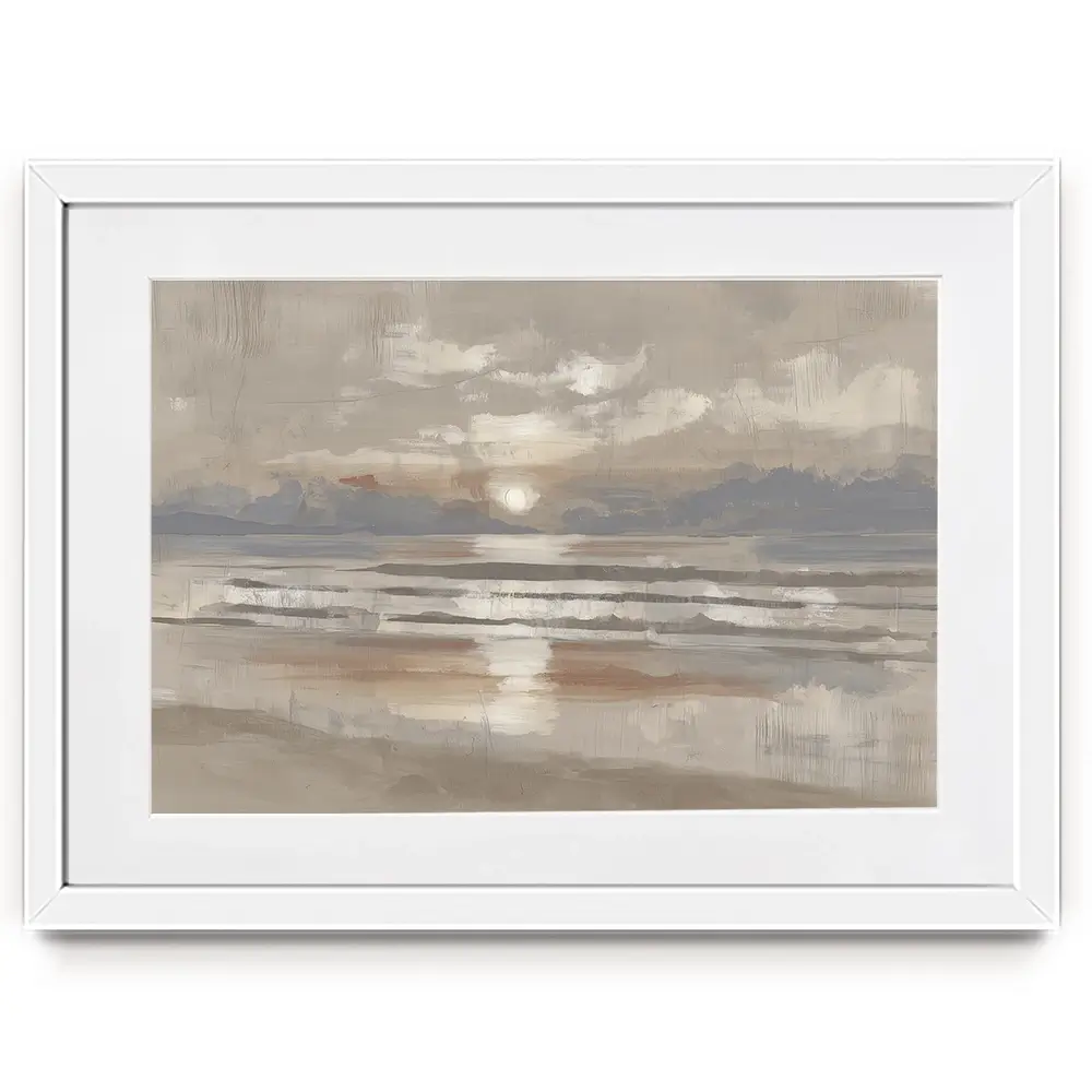 Misty Sunrise Drift Framed Art Print Misty Sunrise Drift Framed Art Print wall art product Chromatic Storm Studio