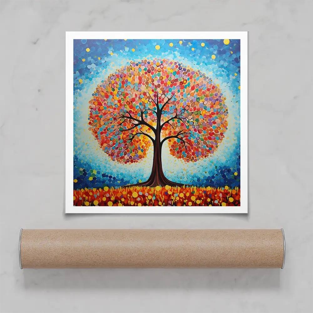 Modern Colourful Tree Of Life Square Art Print Modern Colourful Tree Of Life Square Art Print wall art product Gina Kelly - Independent