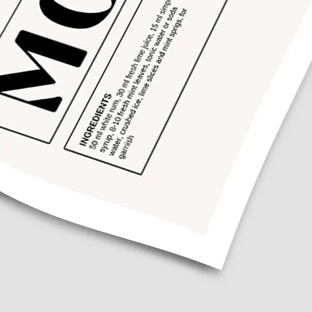 Mojito Recipe Art Print Mojito Recipe Art Print wall art product Art Print Shop