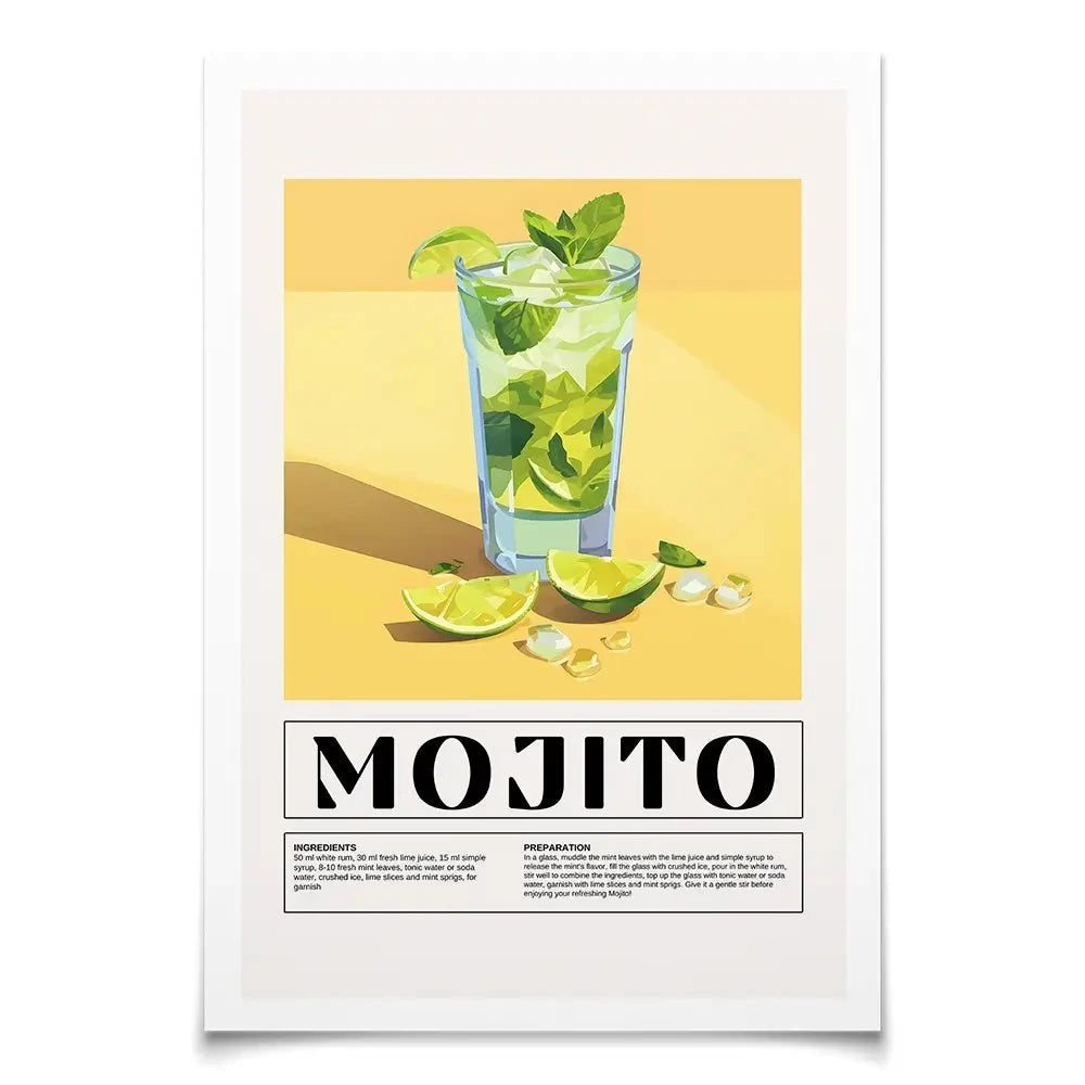 Mojito Recipe Art Print Mojito Recipe Art Print wall art product Art Print Shop