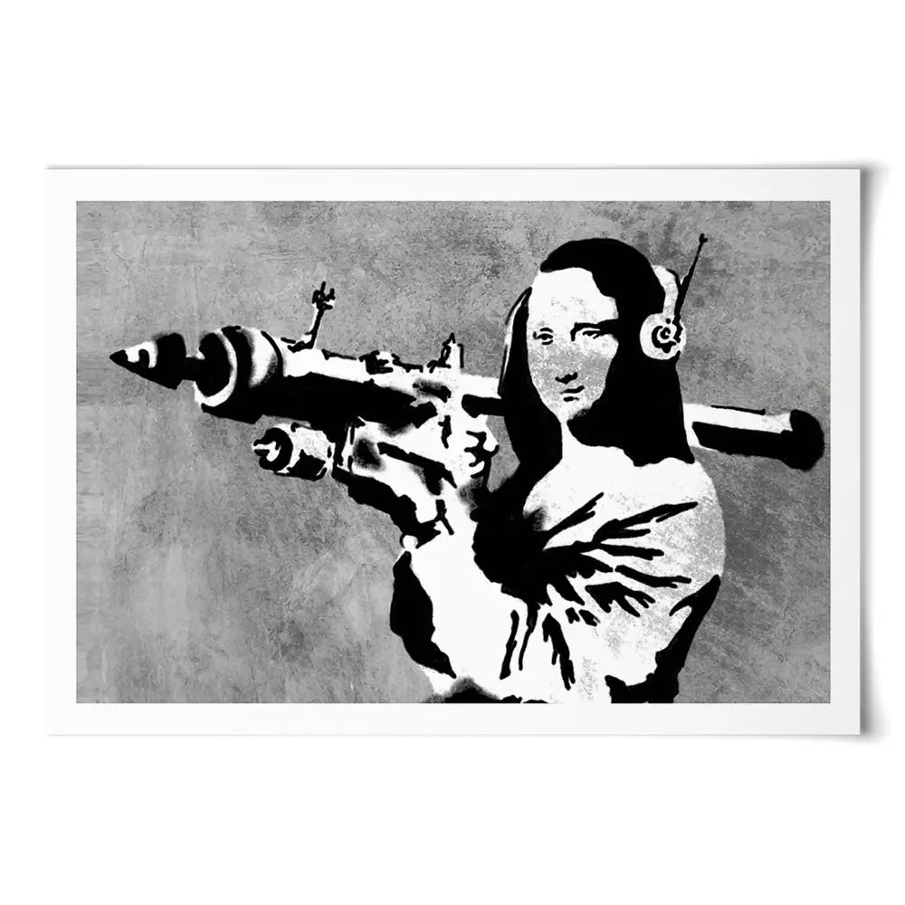 Mona Lisa Rocket Launcher Art Print Mona Lisa Rocket Launcher Art Print wall art product Banksy