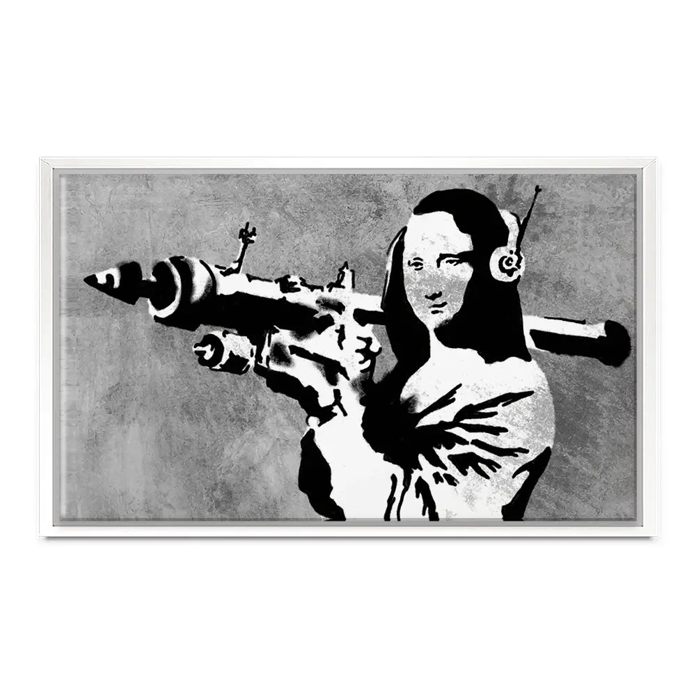 Mona Lisa Rocket Launcher Canvas Print Mona Lisa Rocket Launcher Canvas Print wall art product Banksy