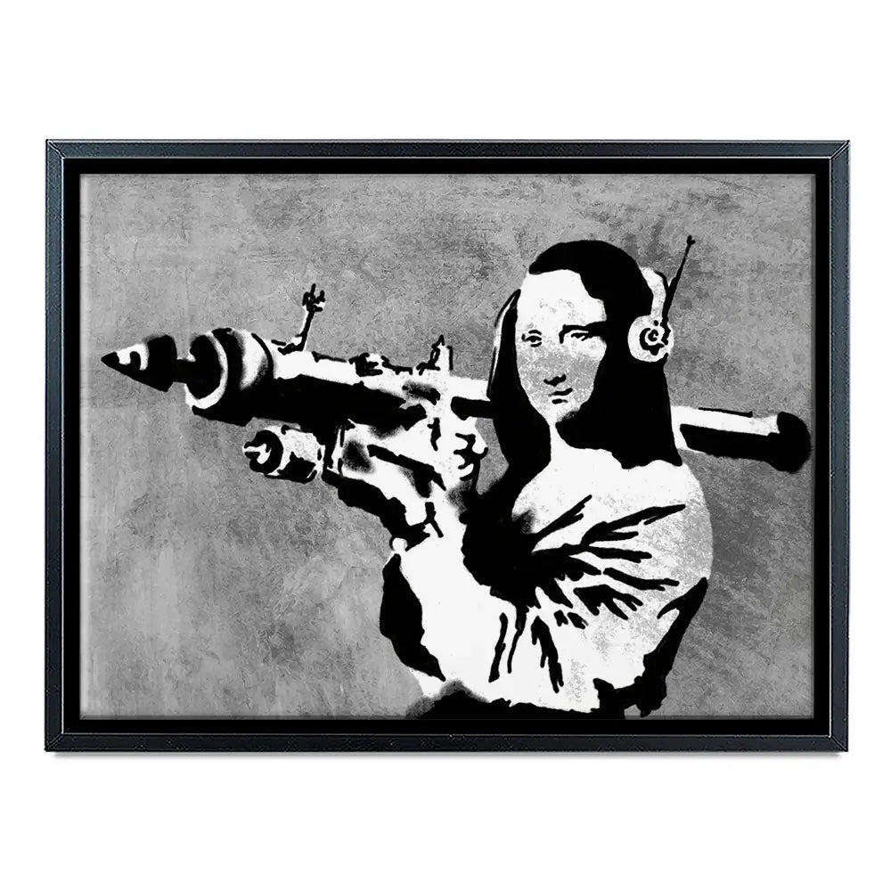 Mona Lisa Rocket Launcher Canvas Print Mona Lisa Rocket Launcher Canvas Print wall art product Banksy