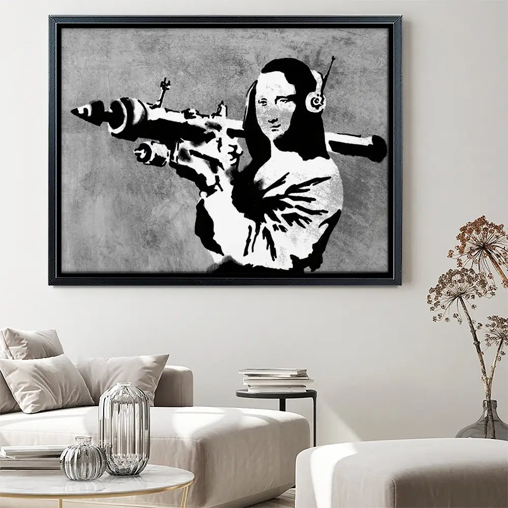 Mona Lisa Rocket Launcher Canvas Print Mona Lisa Rocket Launcher Canvas Print wall art product Banksy