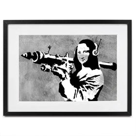 Mona Lisa Rocket Launcher Framed Art Print Mona Lisa Rocket Launcher Framed Art Print wall art product Banksy