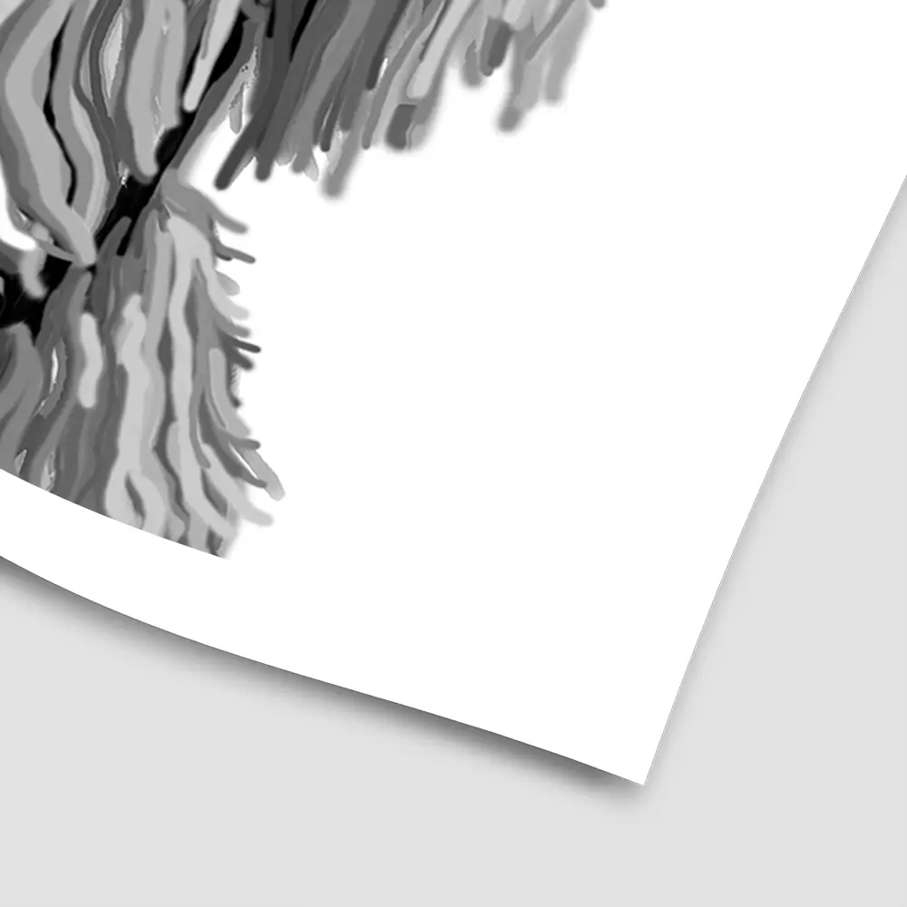 Monochrome Highland Cow Square Art Print Monochrome Highland Cow Square Art Print wall art product Independent