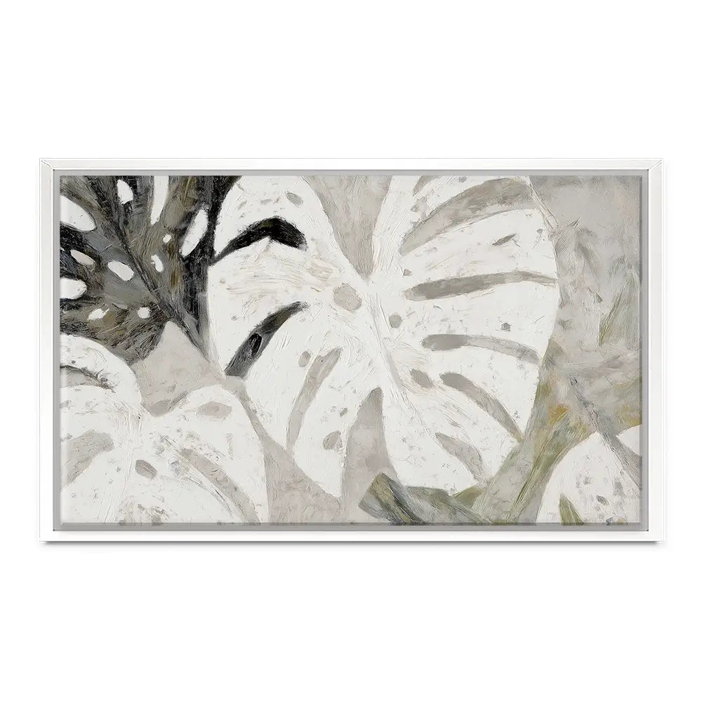 Monstera Fronds Quiet Canvas Print Monstera Fronds Quiet Canvas Print wall art product Chromatic Storm Studio