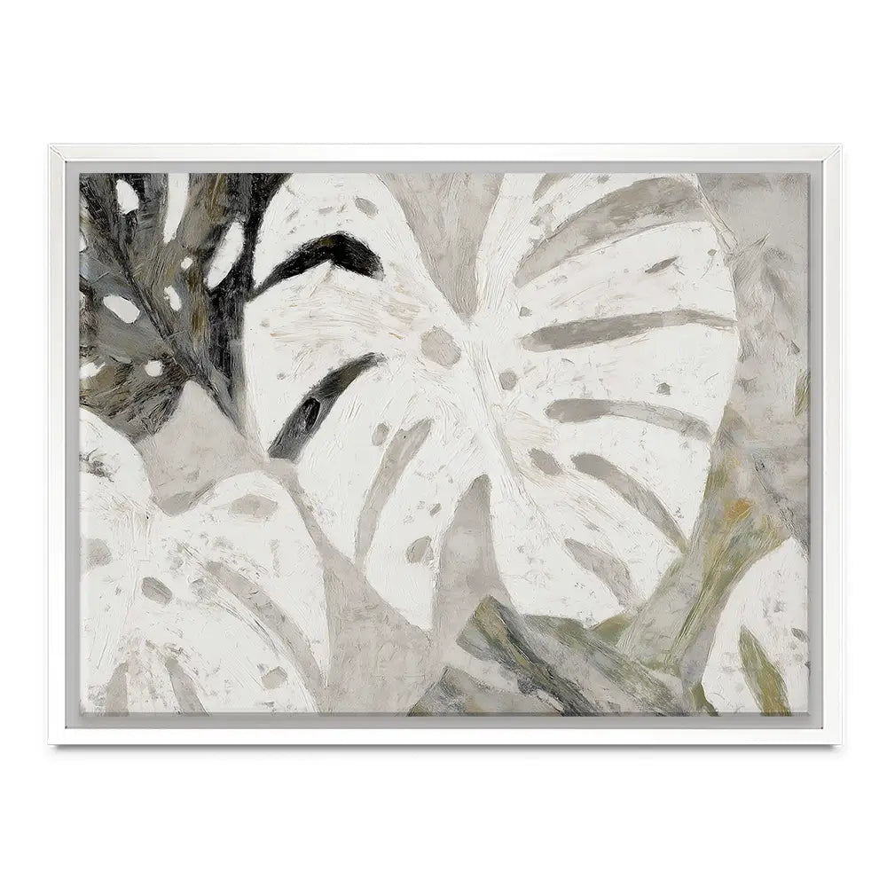 Monstera Fronds Quiet Canvas Print Monstera Fronds Quiet Canvas Print wall art product Chromatic Storm Studio
