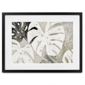 Monstera Fronds Quiet Framed Art Print Monstera Fronds Quiet Framed Art Print wall art product Chromatic Storm Studio
