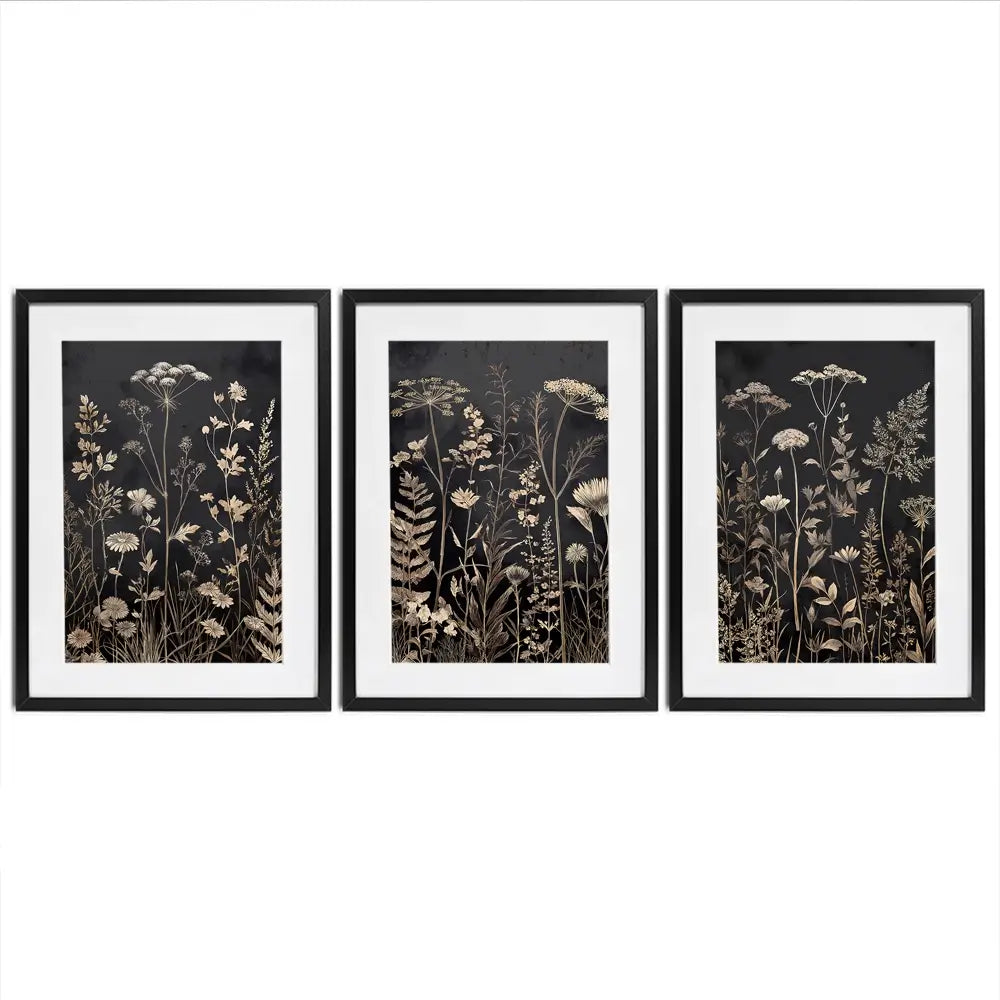 Moody Botanical Framed Art Print Trio Moody Botanical Framed Art Print Trio wall art product IAmHomeStudio