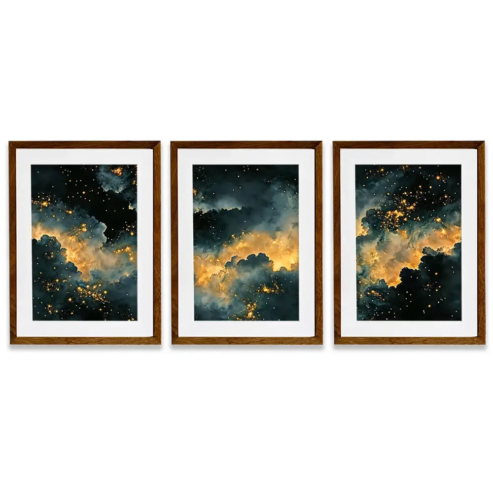 Moody Celestial Framed Art Print Trio Moody Celestial Framed Art Print Trio wall art product IAmHomeStudio