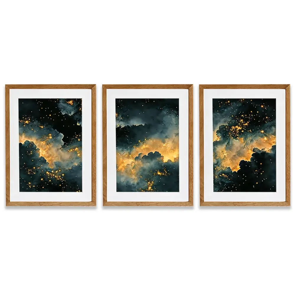 Moody Celestial Framed Art Print Trio Moody Celestial Framed Art Print Trio wall art product IAmHomeStudio