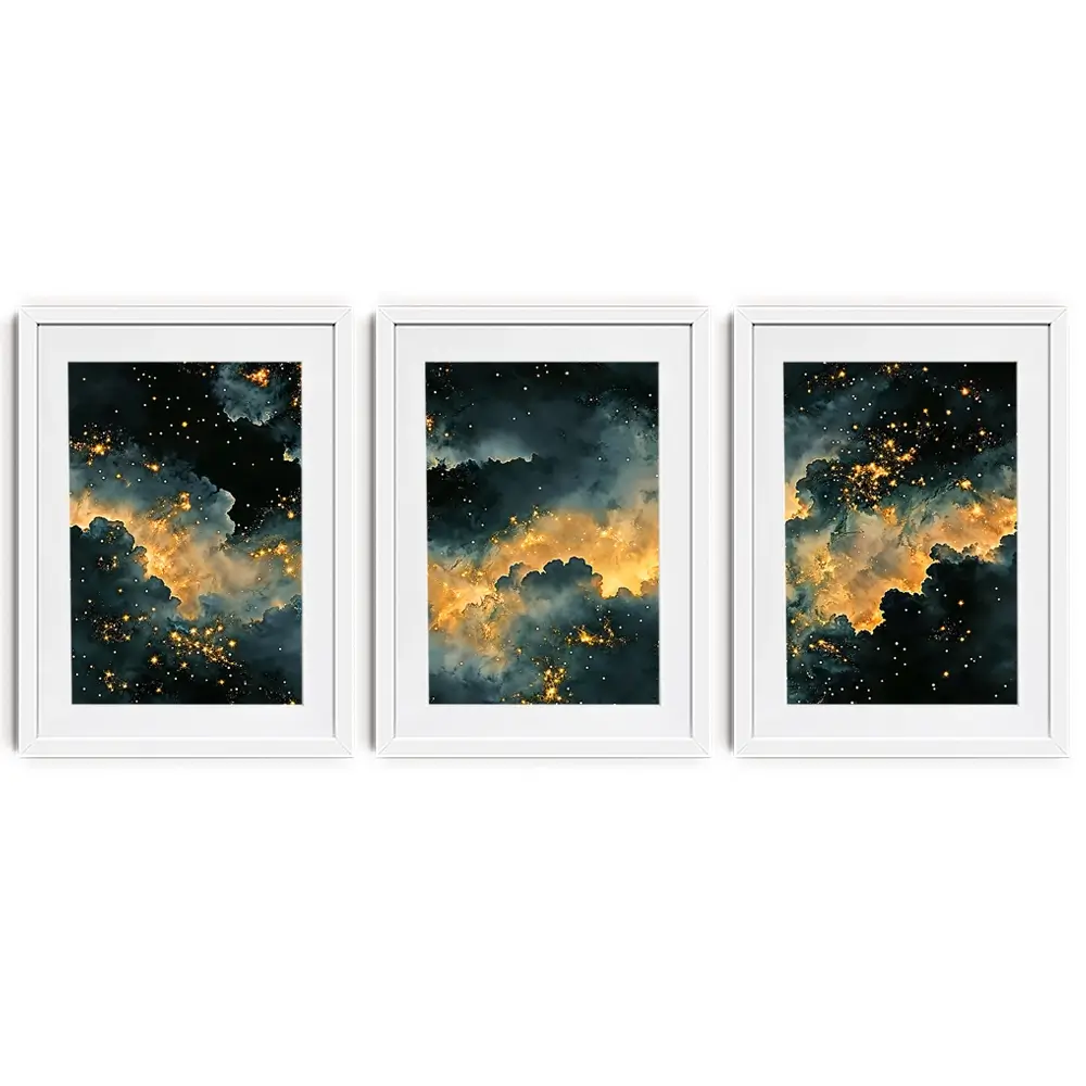 Moody Celestial Framed Art Print Trio Moody Celestial Framed Art Print Trio wall art product IAmHomeStudio