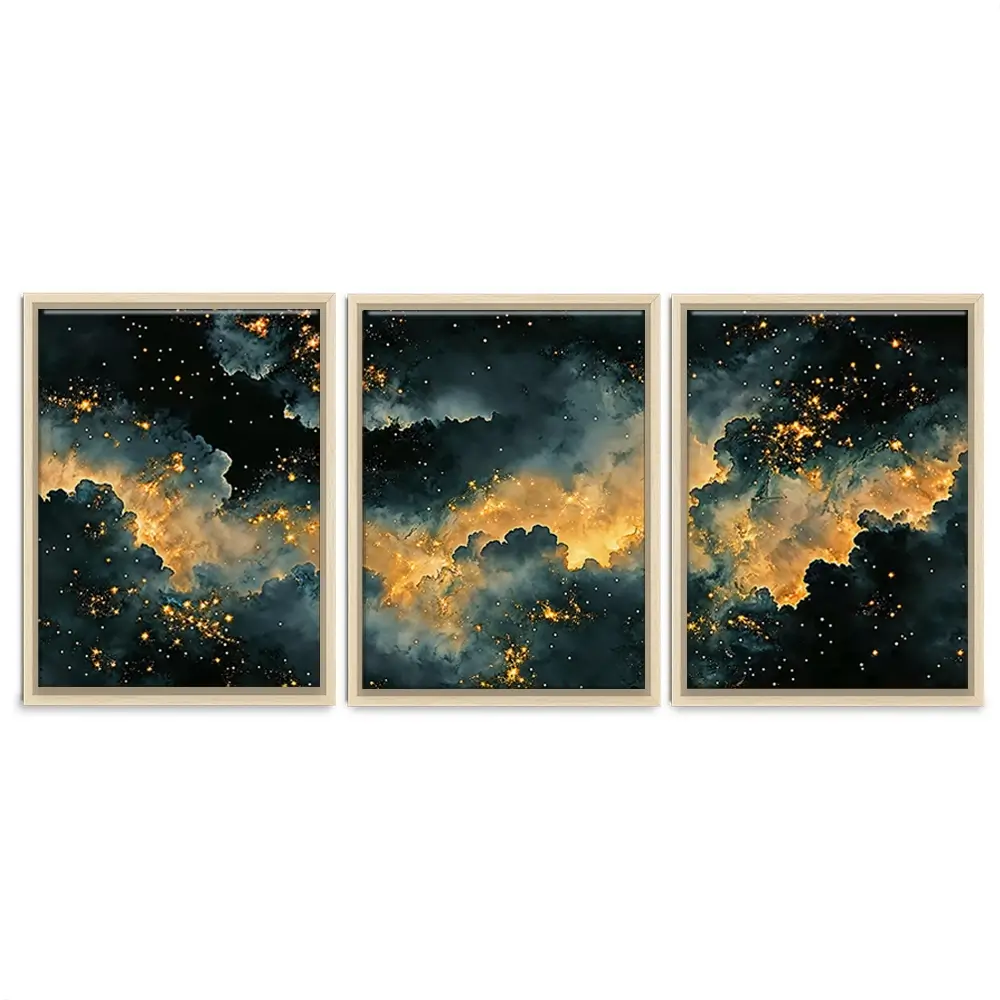 Moody Celestial Trio Canvas Print Moody Celestial Trio Canvas Print wall art product IAmHomeStudio
