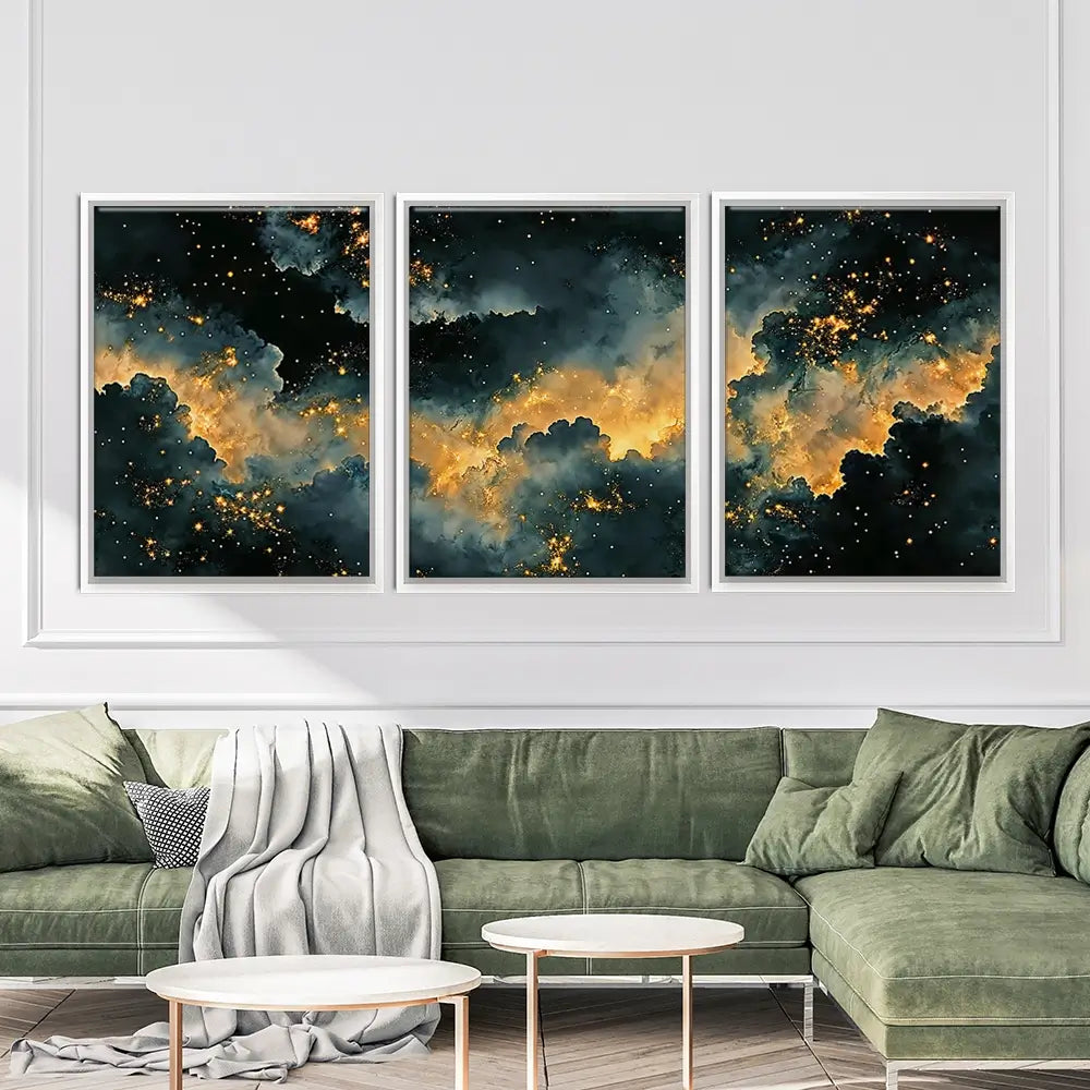 Moody Celestial Trio Canvas Print Moody Celestial Trio Canvas Print wall art product IAmHomeStudio