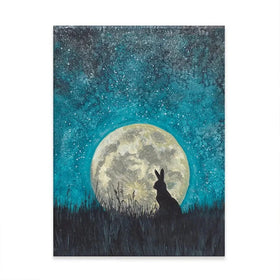 Moon Hare Canvas Print Moon Hare Canvas Print wall art product Xandpic / Shutterstock
