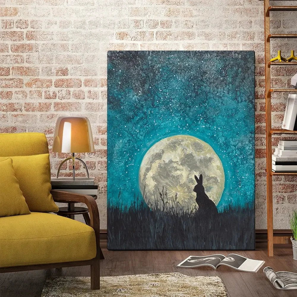 Moon Hare Canvas Print Moon Hare Canvas Print wall art product Xandpic / Shutterstock