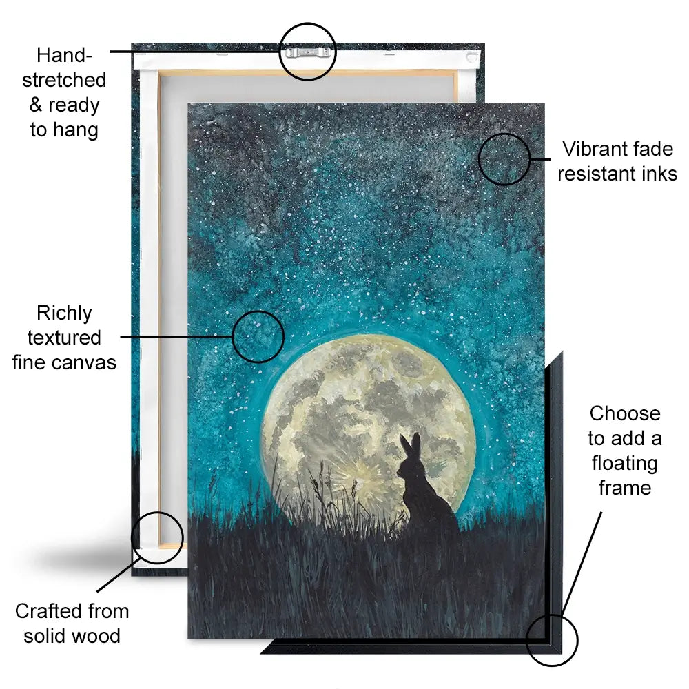 Moon Hare Canvas Print Moon Hare Canvas Print wall art product Xandpic / Shutterstock