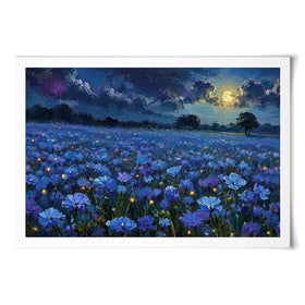 Moonlight Magic Meadow Art Print Moonlight Magic Meadow Art Print wall art product David Alexander Elder
