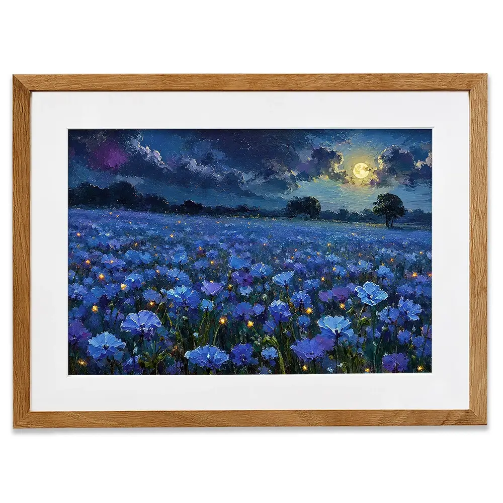 Moonlight Magic Meadow Framed Art Print Moonlight Magic Meadow Framed Art Print wall art product David Alexander Elder