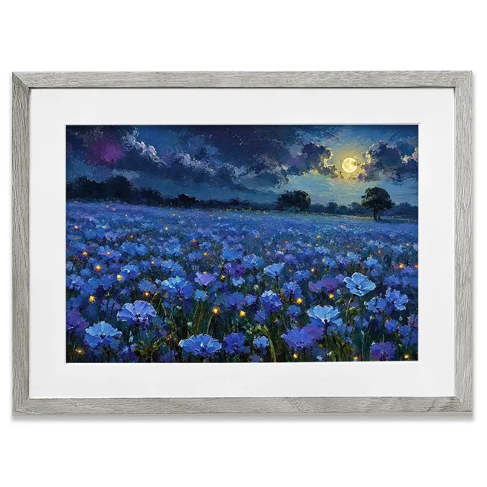 Moonlight Magic Meadow Framed Art Print Moonlight Magic Meadow Framed Art Print wall art product David Alexander Elder