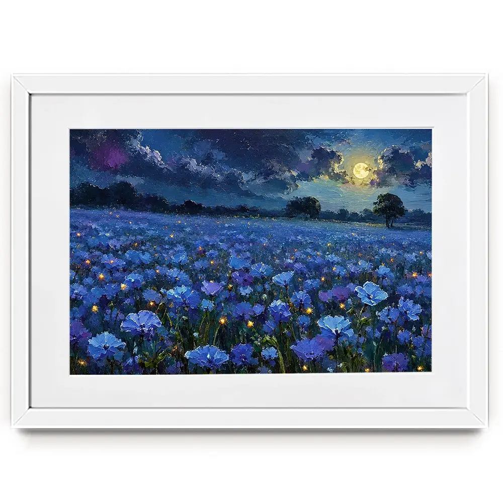 Moonlight Magic Meadow Framed Art Print Moonlight Magic Meadow Framed Art Print wall art product David Alexander Elder