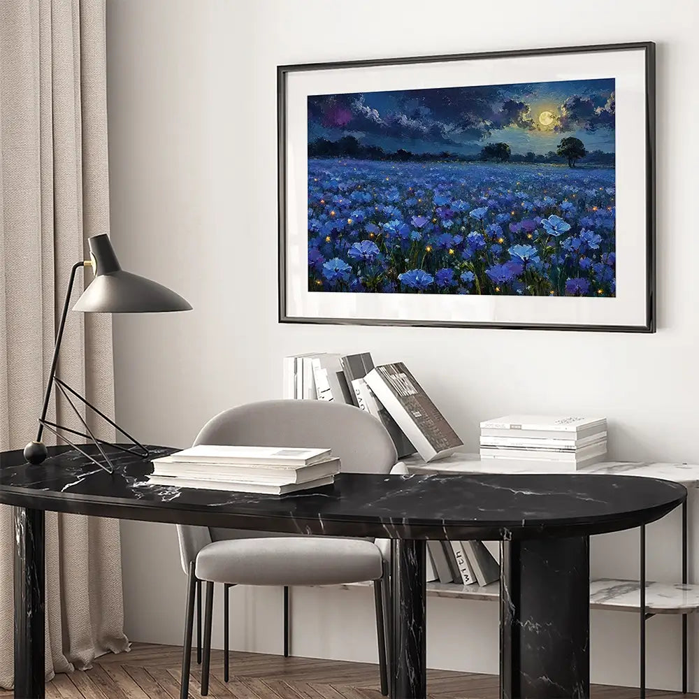 Moonlight Magic Meadow Framed Art Print Moonlight Magic Meadow Framed Art Print wall art product David Alexander Elder