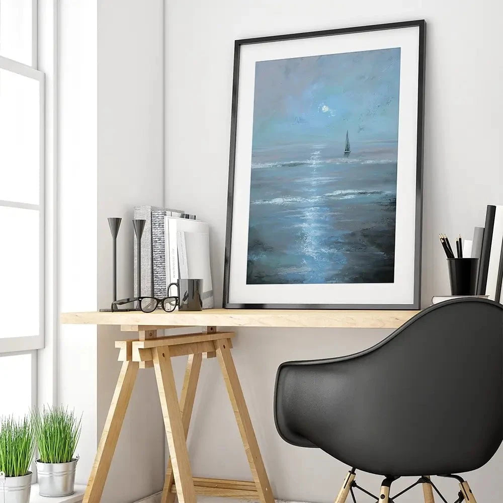 Moonlight Voyage Framed Art Print Moonlight Voyage Framed Art Print wall art product Svetlana Aleynikova