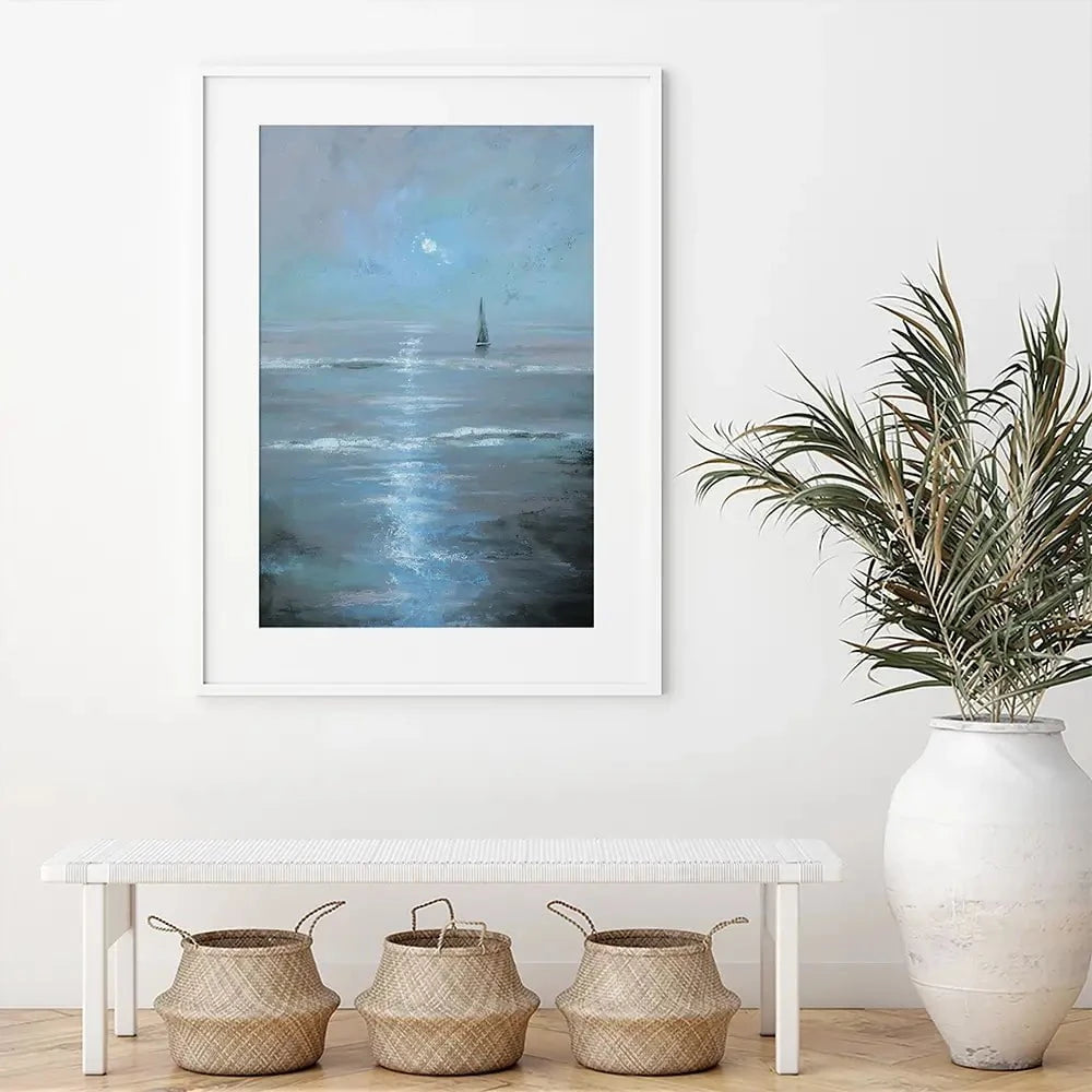 Moonlight Voyage Framed Art Print Moonlight Voyage Framed Art Print wall art product Svetlana Aleynikova