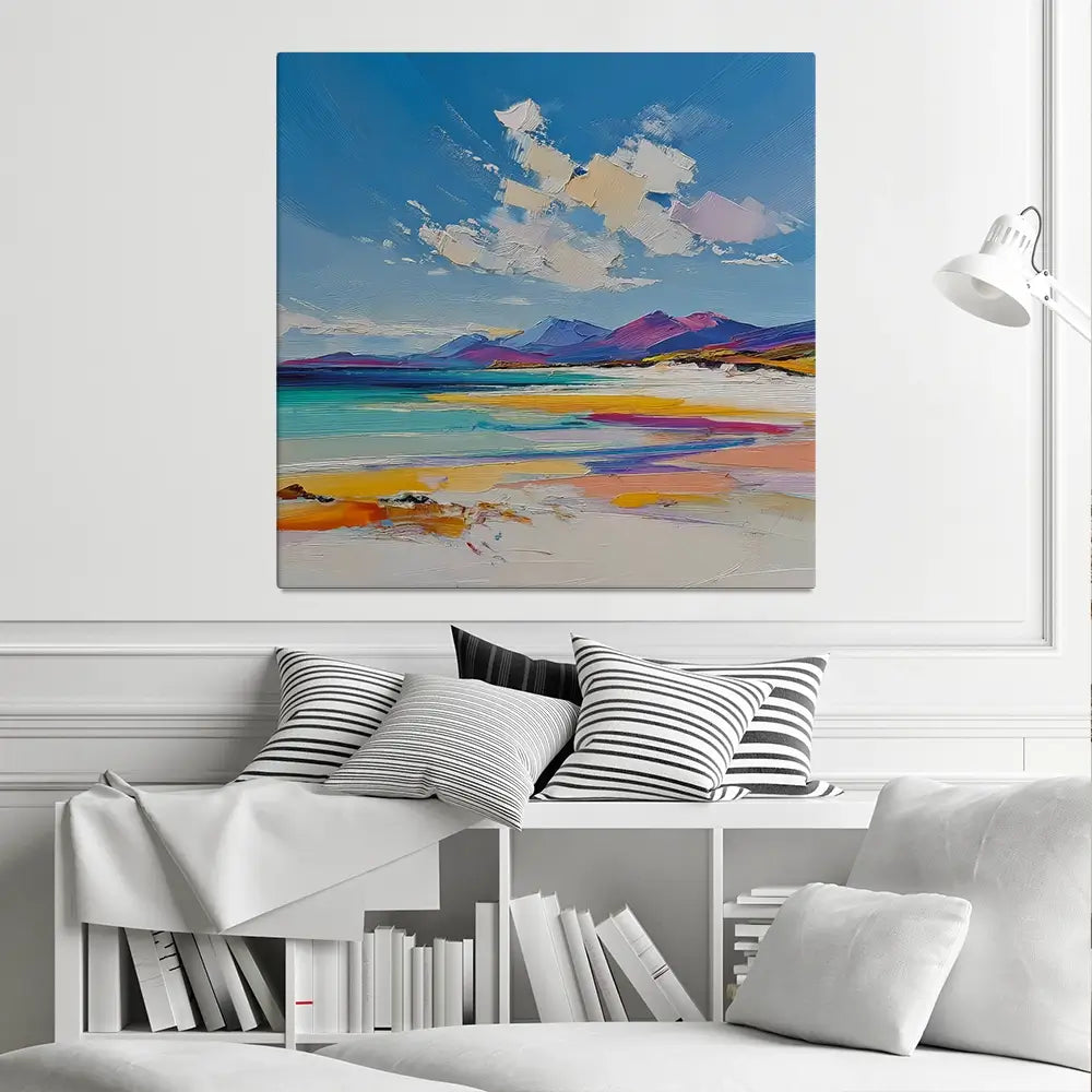 Morar White Sands Square Canvas Print Morar White Sands Square Canvas Print wall art product David Alexander Elder
