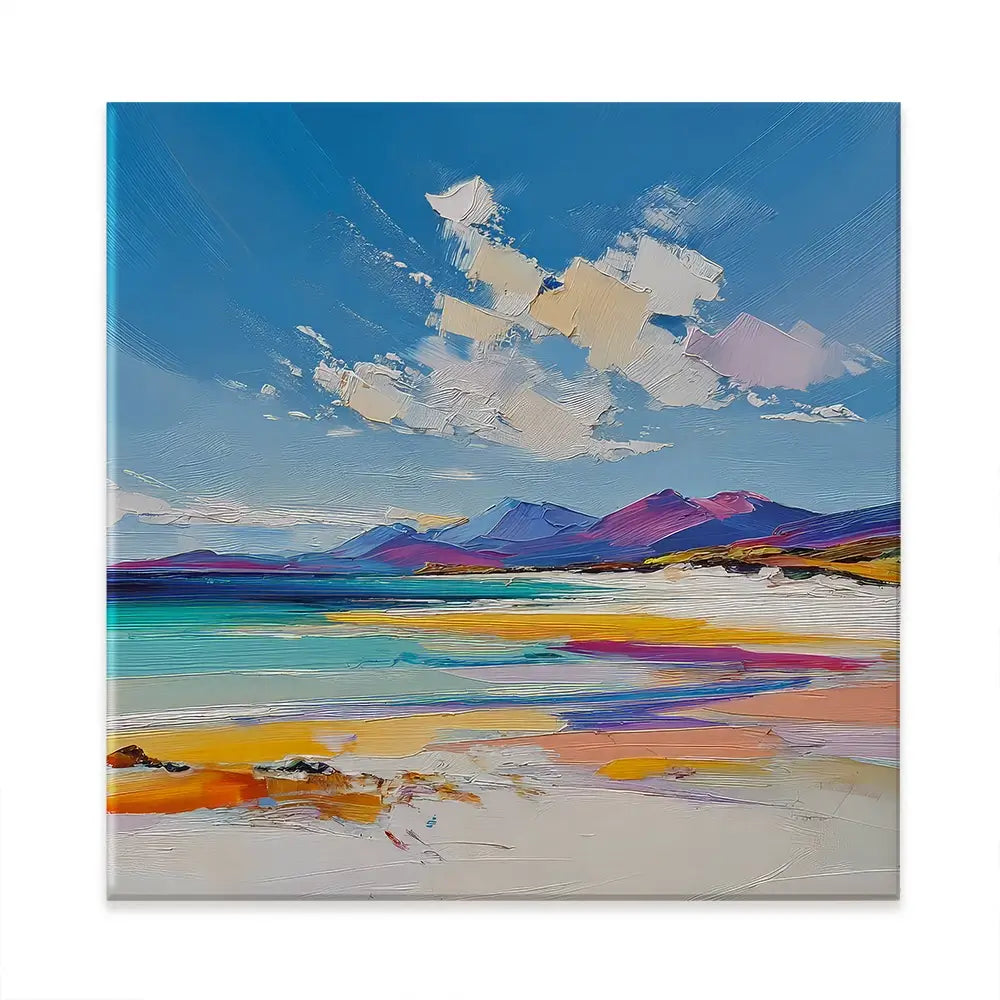 Morar White Sands Square Canvas Print Morar White Sands Square Canvas Print wall art product David Alexander Elder