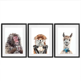 Morning Animals Framed Art Print Trio Morning Animals Framed Art Print Trio wall art product Holly Simental - Independent