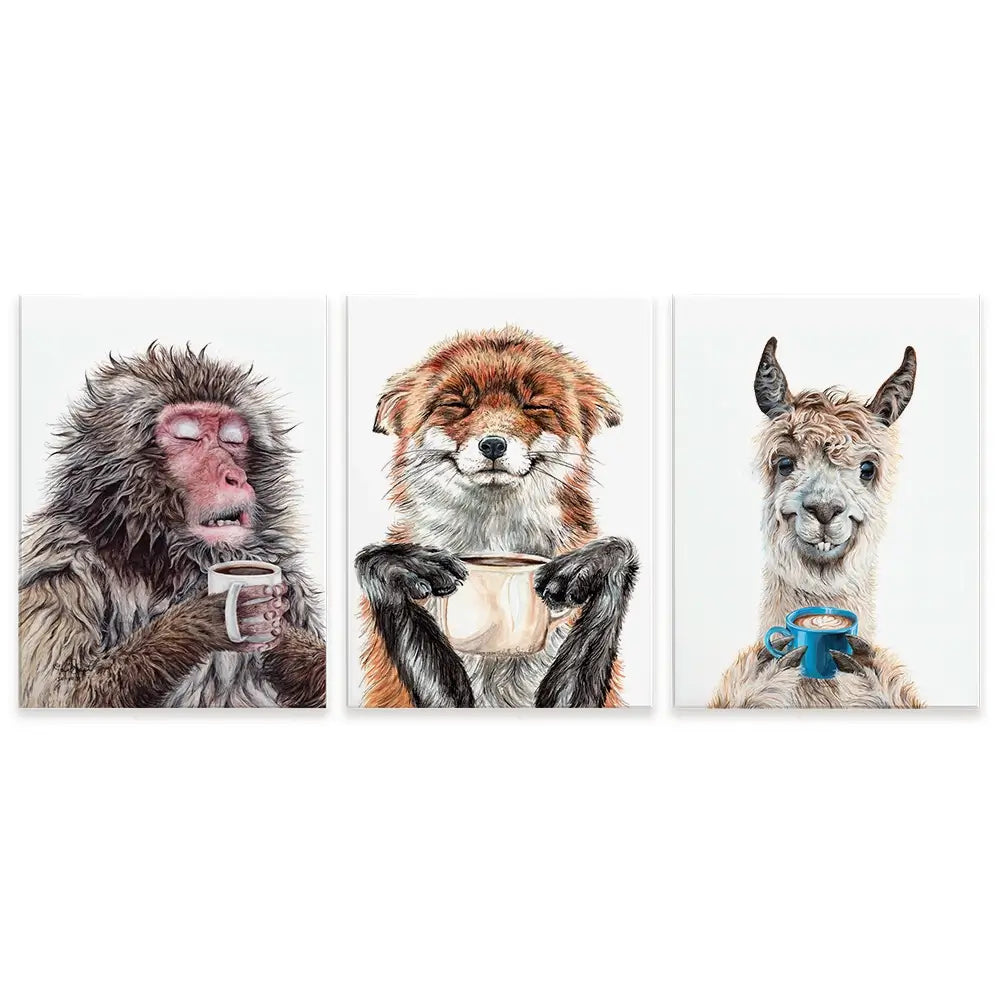 Morning Animals Trio Canvas Print Morning Animals Trio Canvas Print wall art product Holly Simental - Independent