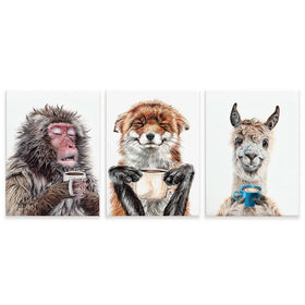 Morning Animals Trio Canvas Print Morning Animals Trio Canvas Print wall art product Holly Simental - Independent